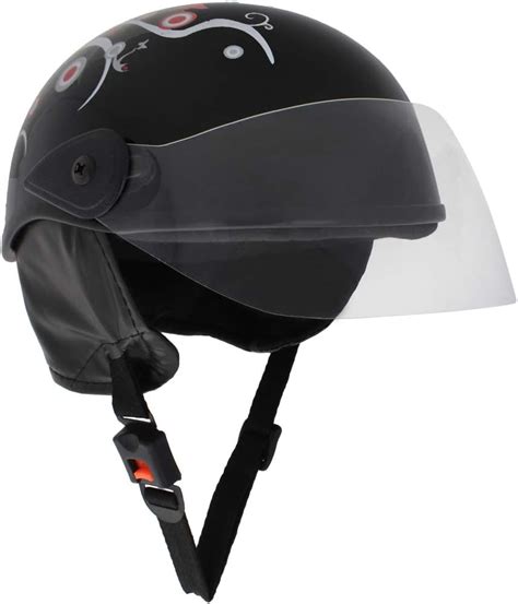 Sage Square Ladies Scooty Helmet (Black Glossy Sticker Design 1) (Non ...