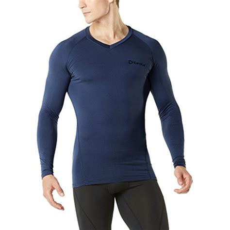 TSLA Men's Thermal V-Neck Long Sleeve Compression Shirts, Athletic Base ...