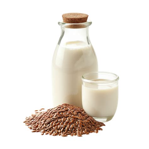 AI generated A flask of flaxseed milk isolated on a transparent ...
