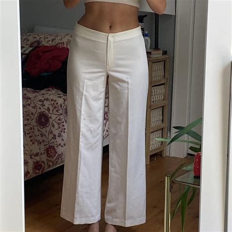 Women's White Trousers | Depop