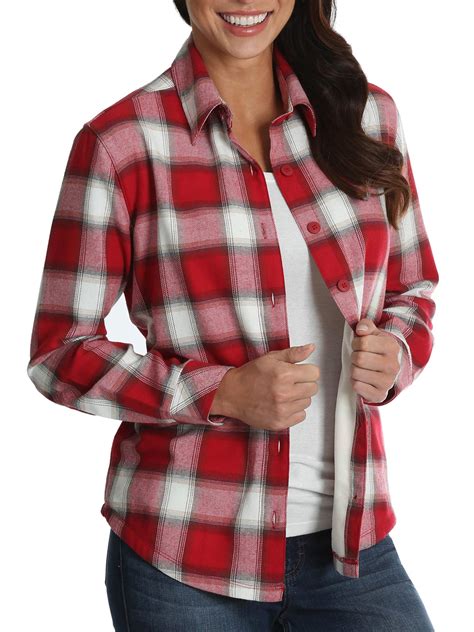 Lee Riders Women's Fleece Lined Flannel Shirt - Walmart.com