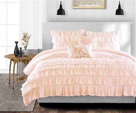 Buy Elegant 3 Piece Oversize Queen Size Reversible Lightweight Peach ...