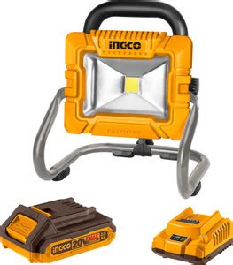 INGCO Cordless Portable Lamp 20V, Up to 1800 Lumens, with a 2.0Ah ...
