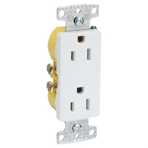 HUBBELL, Decorator Duplex, White, Receptacle - 2JFT4|RRD15W - Grainger