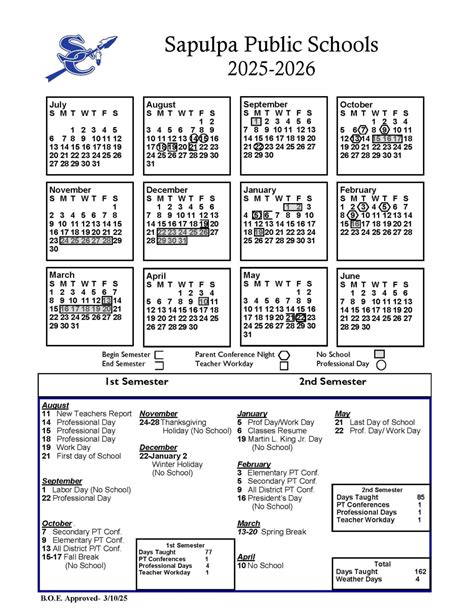 Sapulpa Public Schools OK Calendar 25-26 Revised [pdf] - EduCounty