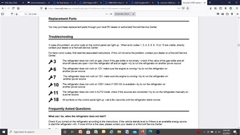 Image result for Norcold Fridge C6 Code