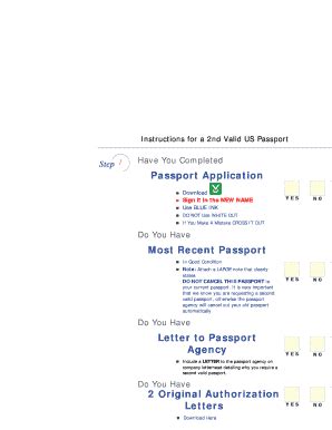 Fillable Online Passport bApplicationb Most Recent Passport Letter to ...