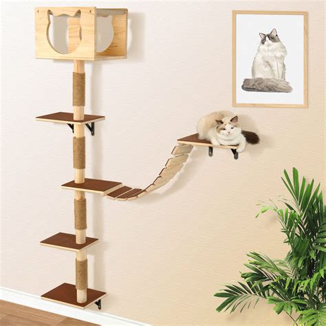 Calmbee 78" Cat Wall Furniture - Cat Wall Shelves Wall Mounted Cat Tree ...