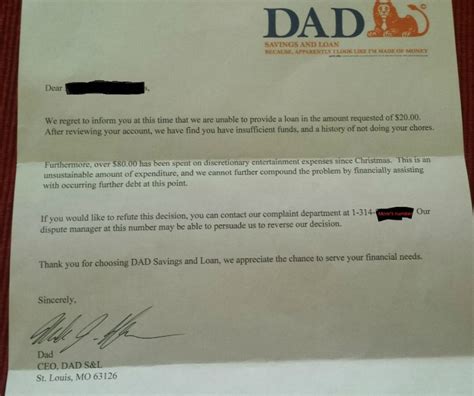 This Dad's Loan Refusal Letter To His Six Year Old Son Goes Viral