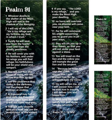 Amazon.com: Gueevin 70 Pcs Psalm 91 Bookmarks Christian Bookmarks with ...