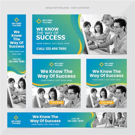 Corporate Web Banner Ad Set Vorlage | Premium Vektor