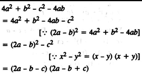 4a^2+b^2-4ab-c^2 factors - Brainly.in
