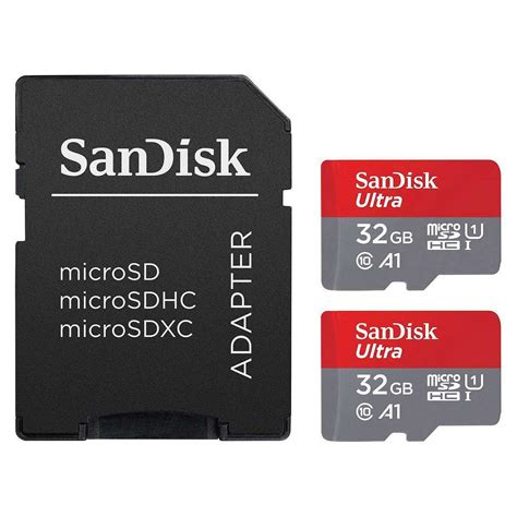 SanDisk Ultra microSDHC 32 GB (x2) + SD Adapter (SDSQUA4-032G-GN6MT ...