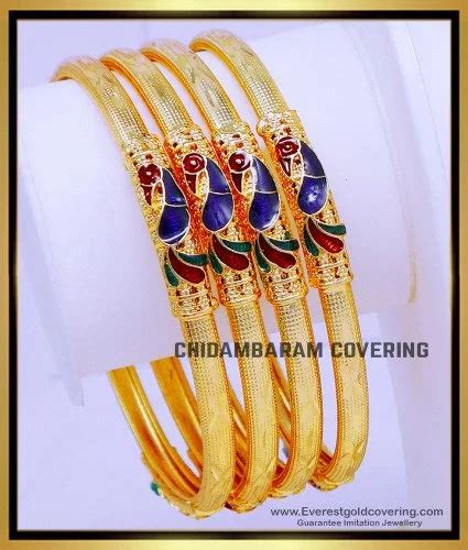 Buy Latest Peacock Design Gold Plated Bangles Online