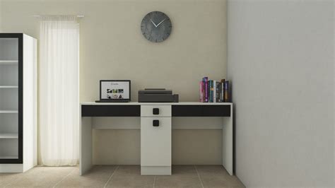Adona Kristina Twin Study Desk w/3 Drawers and Shuttered Cabinet Carbon ...