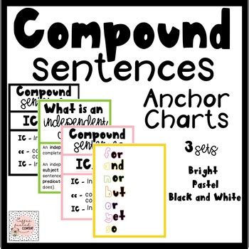 Image result for Compound Sentence Anchor Chart