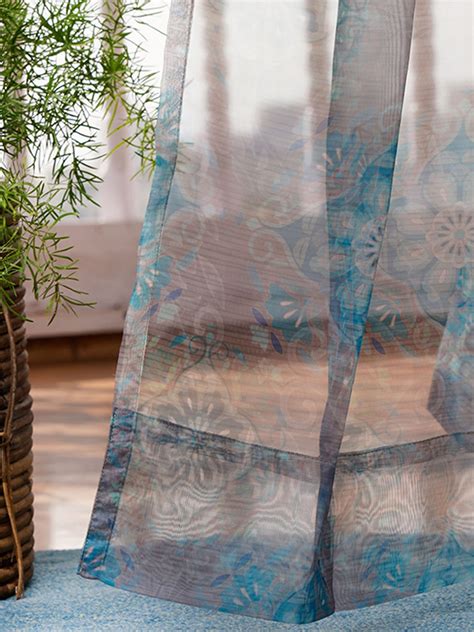 Door Transparent Sheer Curtain Polyester Moroccon Ogee Multi - 50" X 9 ...