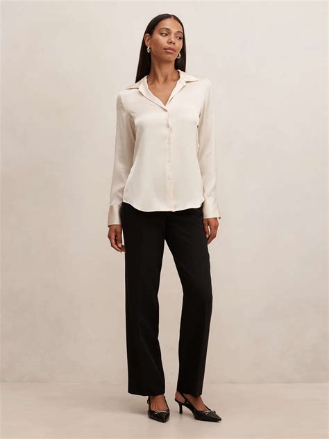 Harvey Notched Neck Satin Shirt