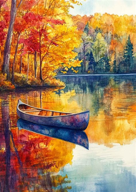 Capture the beauty of autumn with stunning watercolor paintings! 🍂🍁 ...