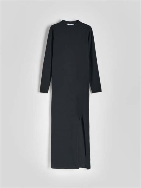 Maxi haljina s visokim udjelom viskoze Boja crno - RESERVED - 372BX-99X