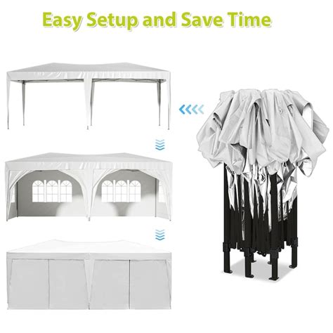 BABOOM 20-ft x 10-ft Rectangle White Pop-up Canopy BOM-110381-OR at ...
