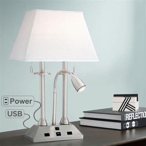 Buy Possini Euro Design Modern Desk Lamp with USB and AC Power Outlet ...