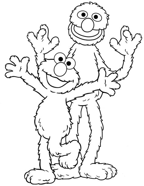 Coloring pages Elmo Sesame Street. Print for free | WONDER DAY ...