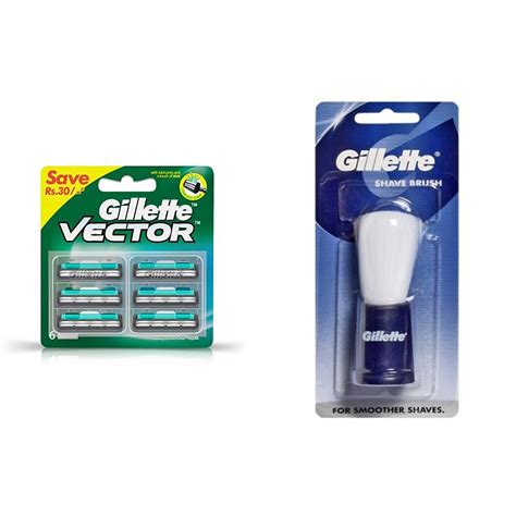 Buy Gillette Vector Plus Manual Shaving Razor Blades (Cartridge) - 6s ...