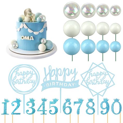 Buy 25 PCS Birthday Cake Topper Set, Acrylic Happy Birthday Cake ...