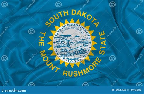 Silk South Dakota State Flag Stock Image - Image of landmark, backdrop ...