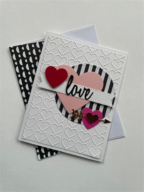Handmade Valentine Cards with Hearts