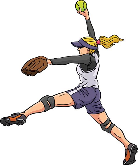 Softball Sports Cartoon Colored Clipart 16920945 Vector Art at Vecteezy