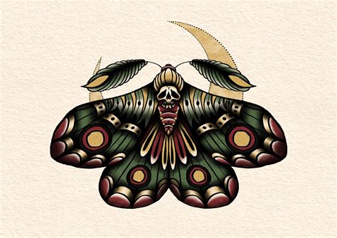 Traditional Moth Tattoo Drawing: Timeless Symbolism and Artistic Design