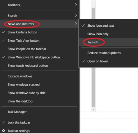 Taskbar Weather Widget Turn Off 的图像结果