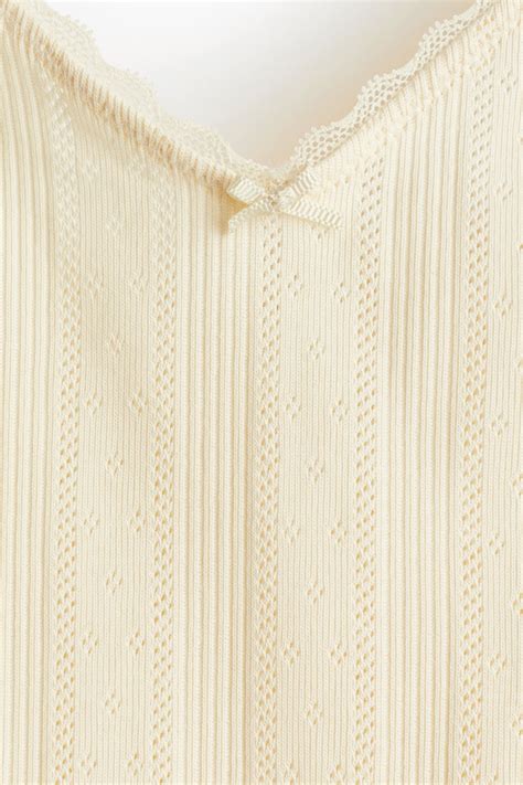 Pointelle strappy top - Light yellow - Ladies | H&M IN