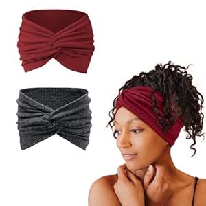 2pcs Hair Bands For Women, Stretchy Wide Headband For Women, Twisted ...