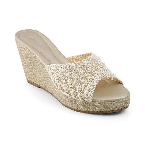 Crimzon Women Avira Ivory Wedges 3.25 Inch Heel Faux Leather