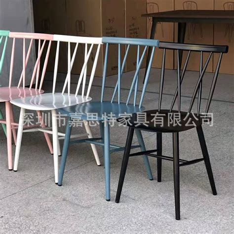 新款铁餐椅 铁皮椅子 金属餐厅椅子 阳台休闲椅 叉骨背叉椅-阿里巴巴