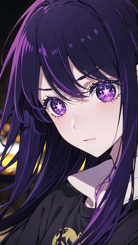 Download wallpaper 720x1280 girl, anime, eyes, stars, purple samsung ...