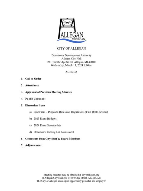 Fillable Online Downtown Development Authority - government Fax Email ...