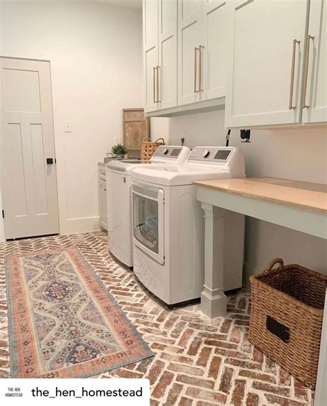 Pin by Stephanie Lepore on home style | Laundry room flooring, Brick ...