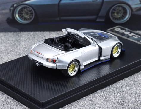 RM 1:64 Silver S2000 Convertible Widebody Sports Model Diecast Metal C ...