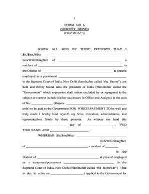 Surety Bond Format - Fill and Sign Printable Template Online