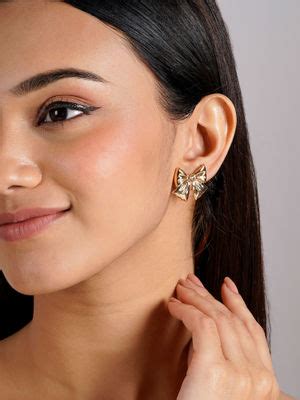 Buy Joker & Witch Rose Gold Theodora Bow Style Earring Online