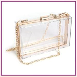 INOVERA (LABEL) Girls Transparent Evening Hand Clutch Women Party ...