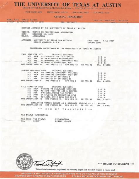 Image result for UT Austin Transcript