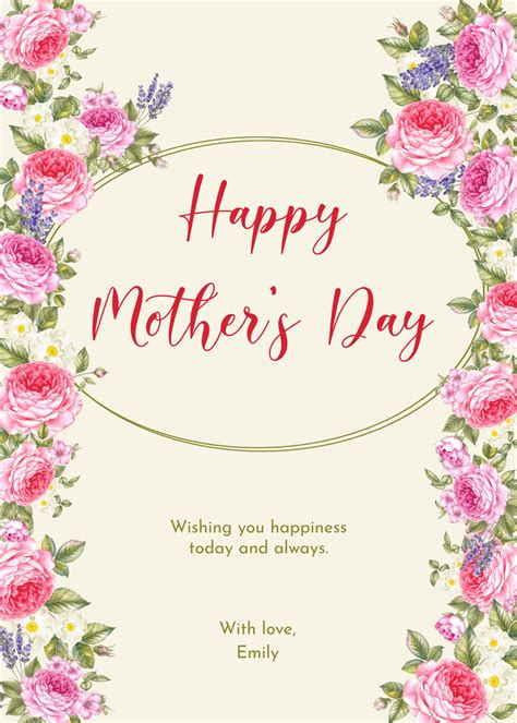 Free Aesthetic Mother’s Day Card Template to Edit Online