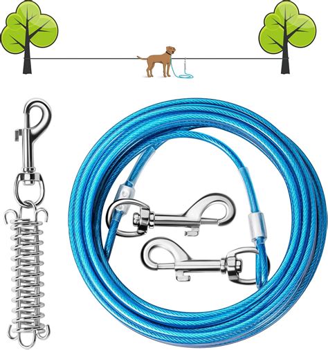 Amazon.com : HYHJH Dog Tie Out Cable, 30 FT Heavy Duty Dog Lead Cable ...