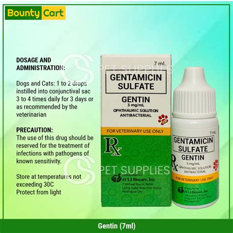 BC-GENTIN EYE DROPS OPHTHALMIC SOLUTION ANTIBACTERIAL GENTAMICIN ...