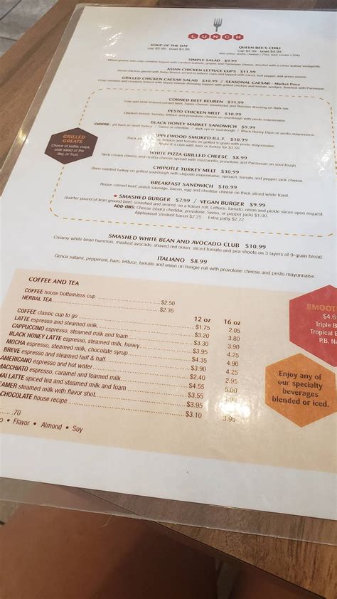 Menu at Black Honey Hashery pub & bar, De Pere